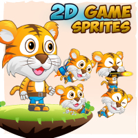 Tiger 2D Game Character Sprites