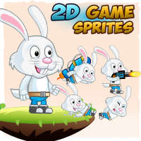 Rabbit 2D Game Character Sprites