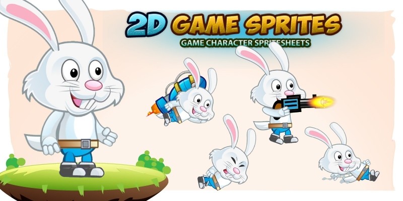 Rabbit 2D Game Character Sprites