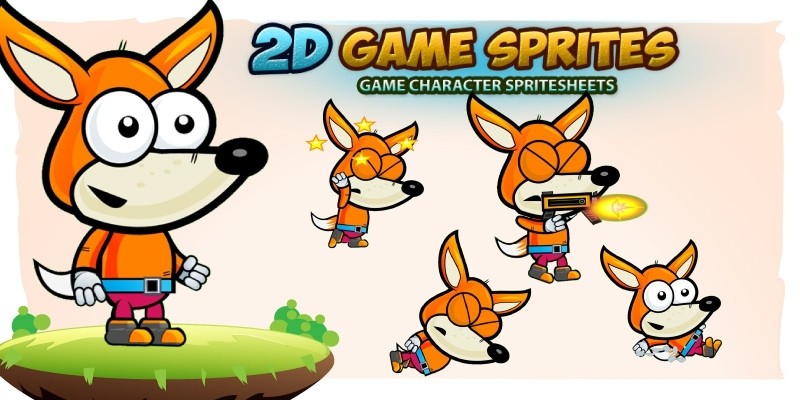 Fox 2D Game Character Sprites