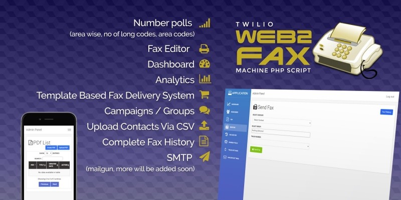 Twilio WEB To Fax Machine System PHP Application 