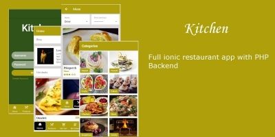Kitchen - Ionic 3 Restaurant App With PHP Backend