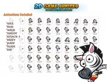 Zebra 2D Game Character Sprites Screenshot 2