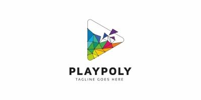 Play Polygon Colorful Logo