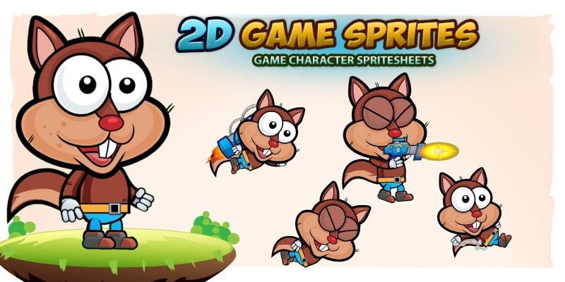 Squirrel 2D Game Character Sprites