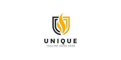 Unique Fire U Letter Logo