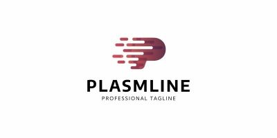 Plasma Line P Letter Logo