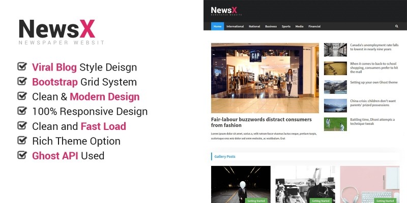 NewsX - Responsive News Ghost Theme