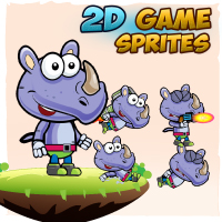  Rhino 2D Game Sprites
