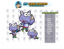  Rhino 2D Game Sprites Screenshot 1