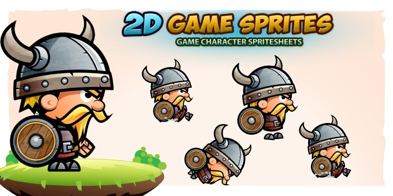 Viking 2D Game Character Sprites