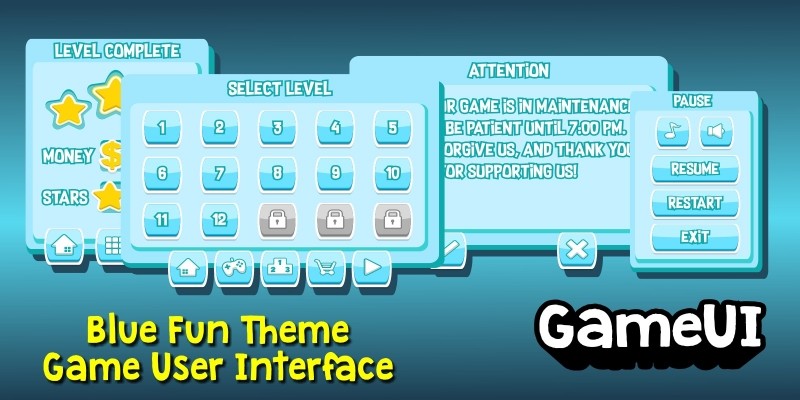 Blue Fun Theme GUI