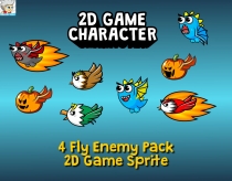 4 Fly Enemy Pack Game Sprite Screenshot 1