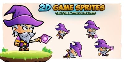 Wizard 2D Game Character Sprites