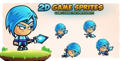 Ice Mage 2D Game Character Sprites