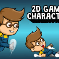 Geek Boy 2D Game Character Sprite