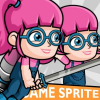 Geek Girl 2D Game Character Sprite