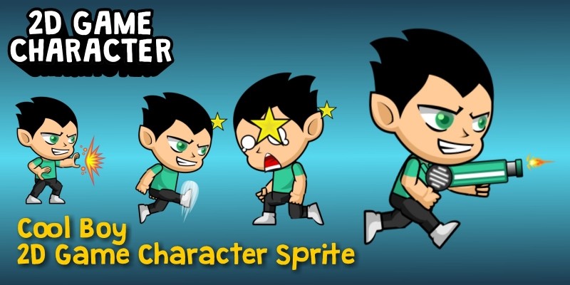 Cool Boy 2D Game Character Sprite