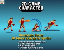 American Boxer 2D Game Character Sprite Screenshot 1