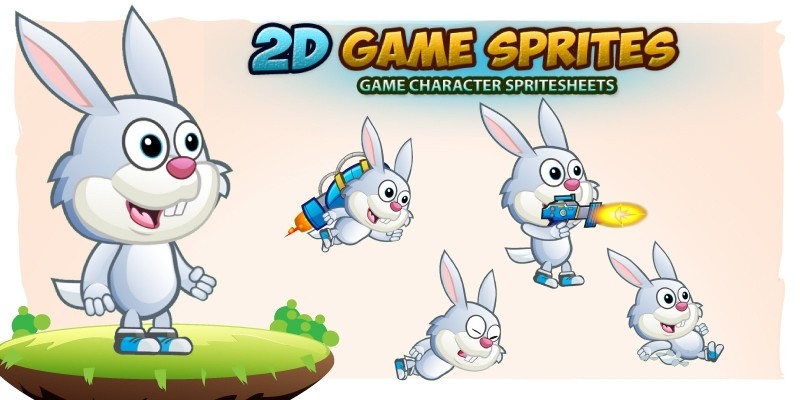 Bunny 2D Game Character Sprites 