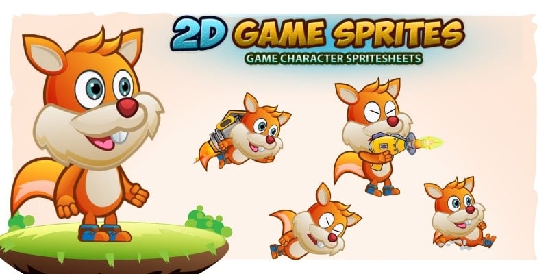 Squirrel 2D Game Character Sprites 