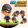 Bad Guy 2D Game Character Sprites