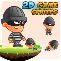 Robber 2D Game Character Sprites 