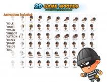 Robber 2D Game Character Sprites  Screenshot 2
