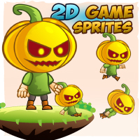 Pumpkins 2D Game Character Sprites