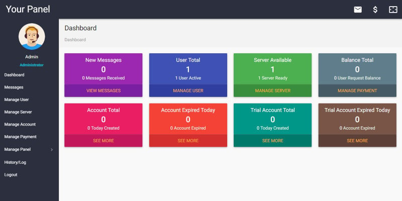 SSH VPN Panel - Materialize Template