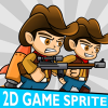 Cowboy Hoodie 2D Game Character Sprite