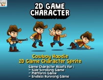 Cowboy Hoodie 2D Game Character Sprite Screenshot 1