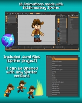 Cowboy Hoodie 2D Game Character Sprite Screenshot 5