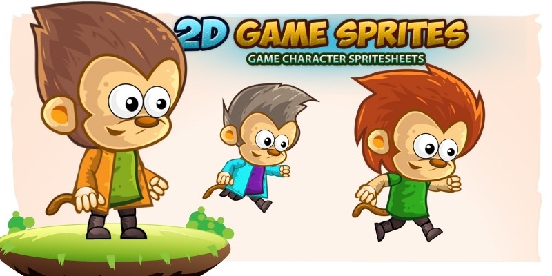 Monkey's 2D Game Character Sprites