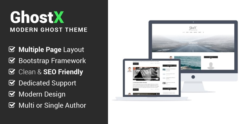 Ghostx - Minimal Responsive Blogging Theme