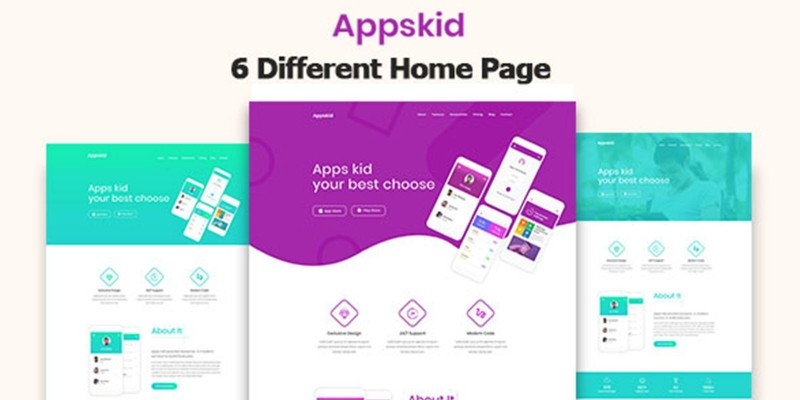 AppsKid - App Landing Page HTML5 Template