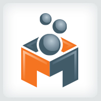 letter M - Molecule Logo