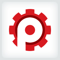 Letter P Gear Logo