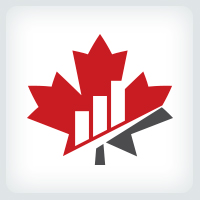 Maple Leaf Bar Charts - Financial Logo