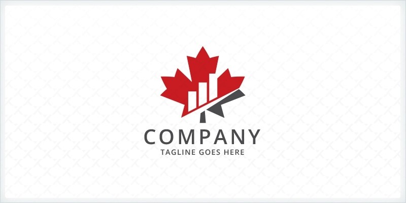 Maple Leaf Bar Charts - Financial Logo