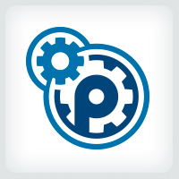 Mechanical Gears - Letter P Logo