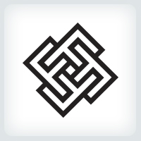 Geometric Square Monogram Letter F  Logo