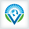 Letter V Globe Logo