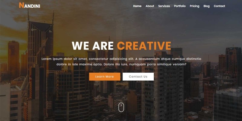NANDINI - One Page Business html Template