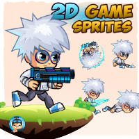 Scientist 2D Game Character Sprites