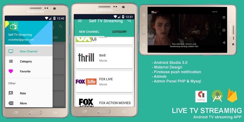 Live TV Streaming Android Source Code