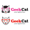 Geek Cat - Male And Female Logo
