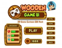 Wooden Cartoon Game Ui Set 03 Screenshot 1