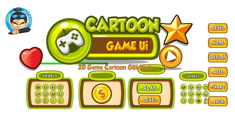 Cartoon Game Ui Set 05