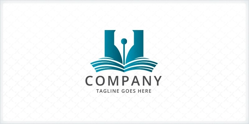 Book And Pen Logo Template